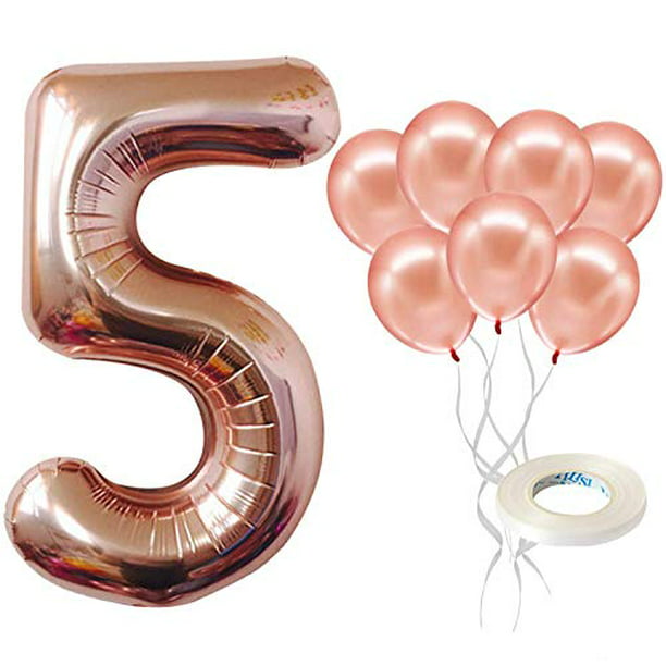 TABLE CENTREPIECE HAPPY BIRTHDAY FEMALE ROSE GOLD FOIL BALLOON DISPLAY